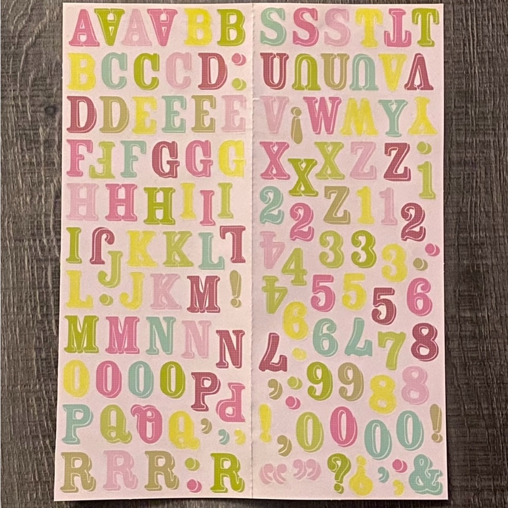 💞 New Multicolor Alphabet Letters & Numbers Scrapbook Arts & Craft Stickers